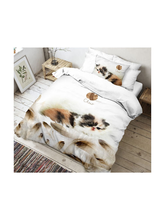 Cotton Club Conținut set Husă de pilotă pentru copii Single cu față de pernă Bumbac Alb 160x220cm