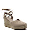 Damenplattformen Beige