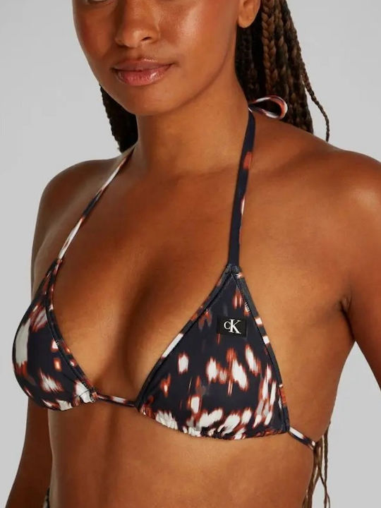 Calvin Klein Bikini Τριγωνάκι Floral Μαύρο
