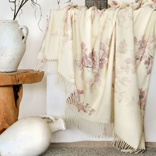 Cotton Club Doppelbettdecke mit Fransen 210x240cm Beige