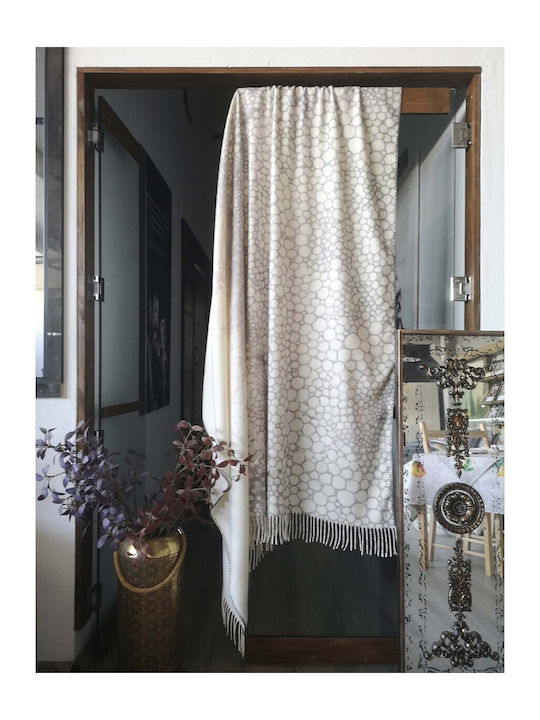 Cotton Club Κουβέρτα Διπλή με Κρόσσια 210x240εκ. Μπεζ