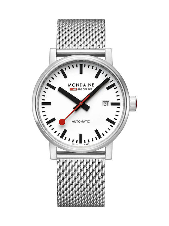 Mondaine Damen Uhr Automatisch mit Silber Metallarmband