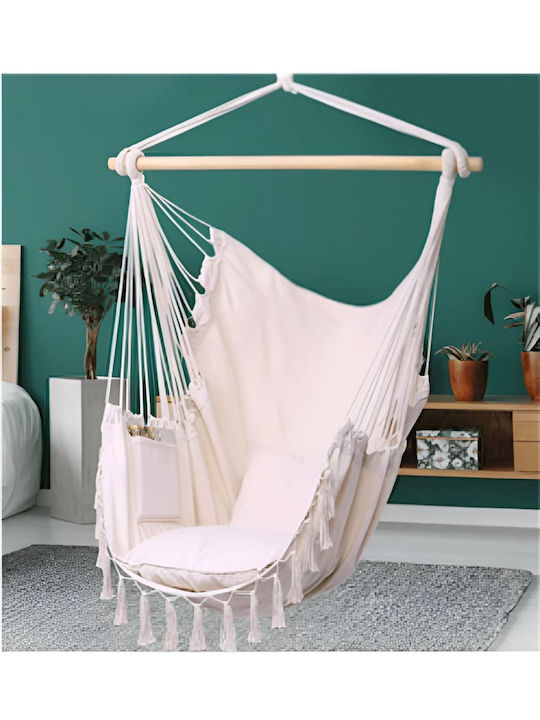Dream House Fabric Ecru Hammock Chair 130x95cm