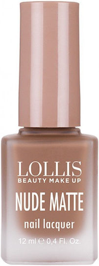 Lollis Beauty Make Up Nude Matte Matte Βερνίκι Νυχιών Ροζ 01