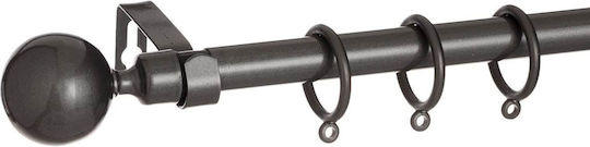 Ausziehbar Metallisch Vorhangstange Einfach Φ16mm 110-210cm Gray