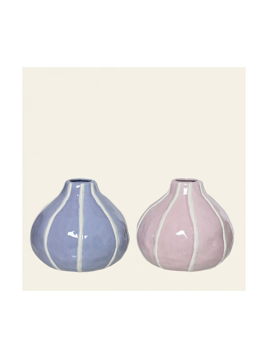 Vază din porțelan Beauty Home cu dungi 15.5 X 1...