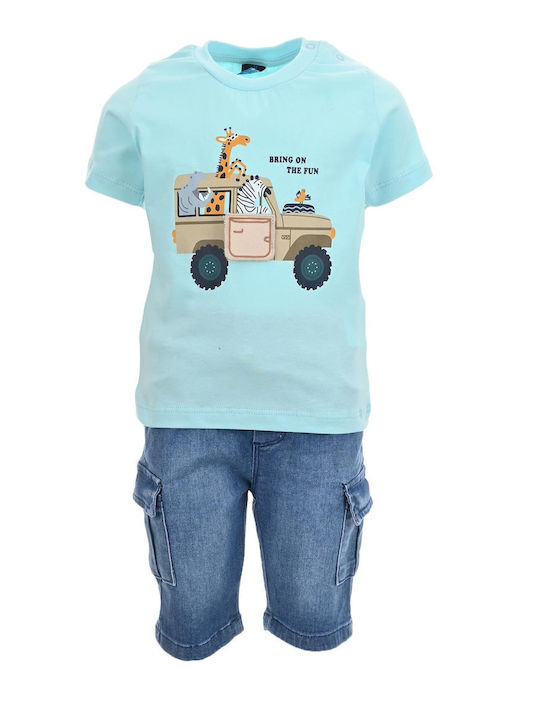 Restart Kids' Set with Shorts Summer 2pcs Turqu...