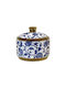 Ceramic Jar with Lid Fylliana Fl22960 Blue-White-Gold Color 13x13cm