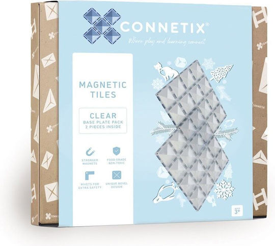 Connetix Βάση για Τουβλάκια Clear για 3+ Ετών 2τμχ