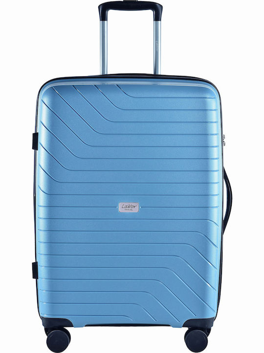 Lavor Medium Hard Light Blue Suitcase With 4 Wheels Height 66cm