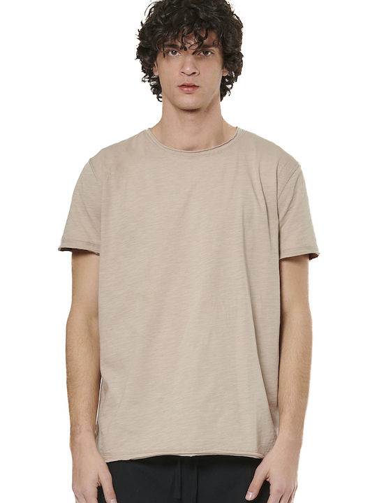 Body Action Slub Textured T-shirt Καφέ