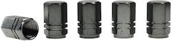 Aluminum Hexagonal Valve Caps 5 Pcs Gunmetal