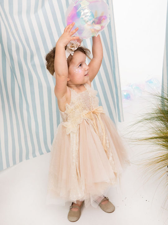 Bambolino Thalia Rochie Roz De Botez Din Tulle