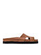 Δερμάτινα Γυναικεία Σανδάλια Flatforms Καφέ