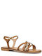 Maddalusiac Leather Women's Flat Sandals in Brown Color