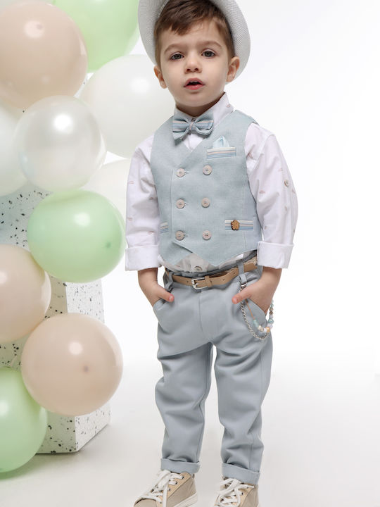 Mi Chiamo Boys Baptism Suit with Vest Green