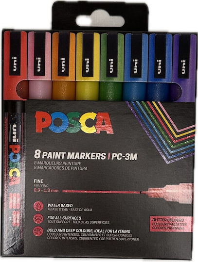 Uni-Ball Permanent Markers 1.3mm Multicolour 8pcs