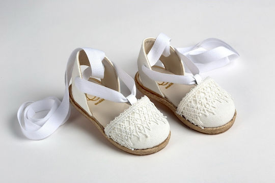 Ever Kid White Baptism Leather Espadrilles