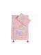 Nef-Nef Homeware Σετ Βρεφικές Πετσέτες 2τμχ Wings of Joy Ροζ Βάρους 420gr/m²