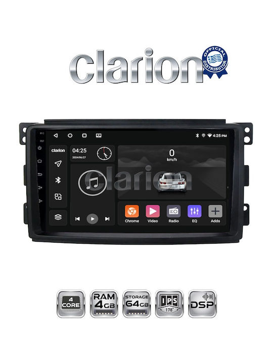 Clarion Auto-Audiosystem für Smart FürZwei 2007>2010 (Bluetooth/USB/WiFi/GPS/Apple-Carplay/Android-Auto)