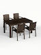 Set Sala De Mese Pentru Exterior 5 Piese Maro
