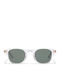 Taylor Morris Unisex Sunglasses with Transparent Plastic Frame and Green Lens