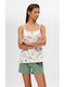 Minerva Summer Women's Pyjama Set Ecru