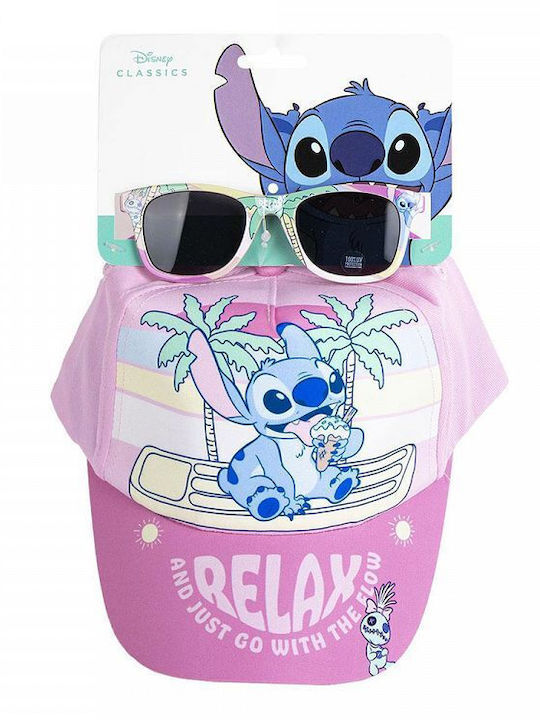 Cerda Παιδικό Καπέλο Jockey Υφασμάτινο Stitch Ροζ