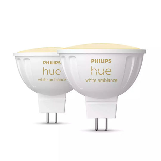 Philips Smart Λάμπες LED 5.1W για Ντουί GU5.3 και Σχήμα MR16 Φυσικό Λευκό 400lm Dimmable 2τμχ