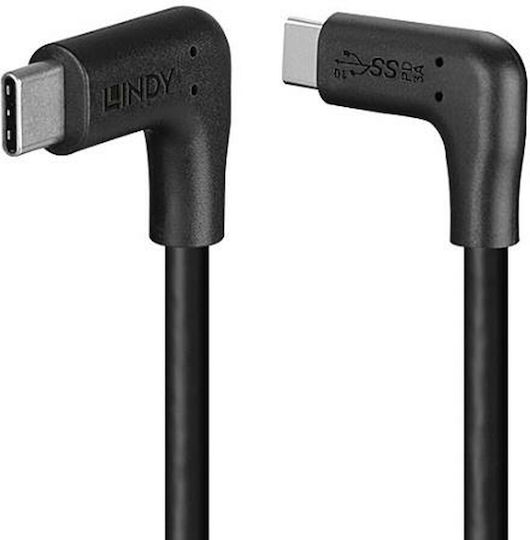 Lindy Редовна USB 2.0 Кабел USB-C мъжки - USB-C мъжки Черен 1м (32023)