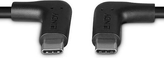 Lindy USB 2.0 Кабел USB-C Мъжки - USB-C 60W Захранване PD Черен 0.5м 32022