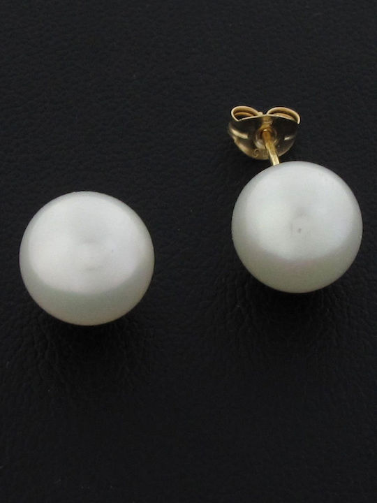 Mertzios.gr Earrings made of Gold 14K with Stones & Pearls
