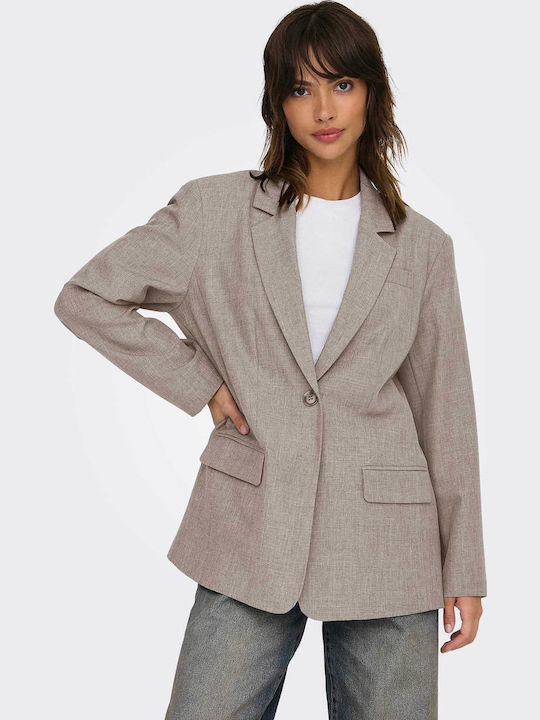 Only Linda Γυναικείο Σακάκι Beige