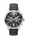 Thorton Ragnar Ii Dual Time Herrenuhr Chronograph Batterie mit Schwarz Lederarmband