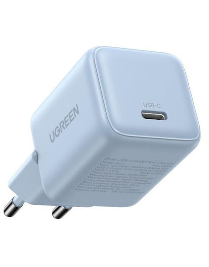 Ugreen Charger Without Cable GaN with USB-C Port 20W Power Delivery Blue (X512)
