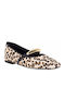 Leather Leopard Ballerinas Beige