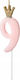 Birthday Candle Number 9 Pink 9.5cm 71855