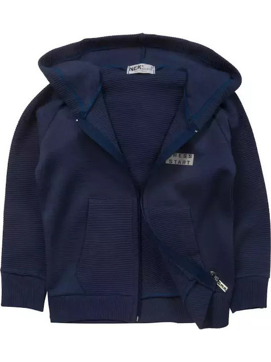 Kids Cardigan with Hood Blue