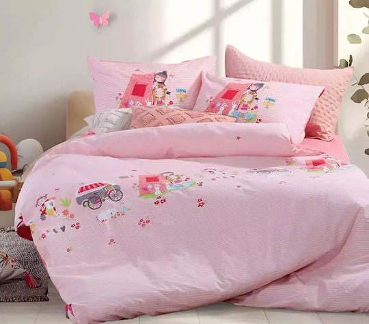 Nef-Nef Homeware Bettwäsche-Set Einzel Baumwolle Camping Rosa 170x260cm 3Stück