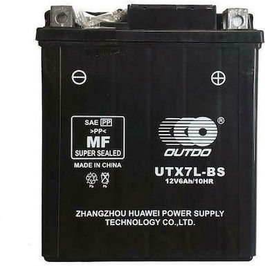 Outdo Inchis Baterie Motocicleta YTX7L-BS cu Capacitatea 6Ah