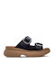 Δερμάτινα Γυναικεία Ανατομικά Σανδάλια Flatforms Μαύρα
