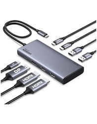 Ugreen CM639 USB-C Docking Station with HDMI DisplayPort 4K PD