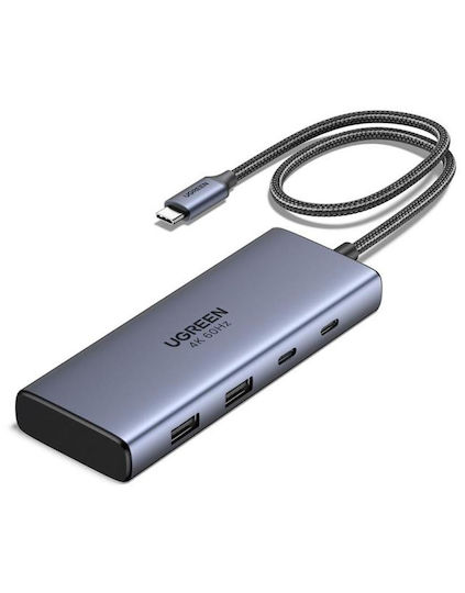 Ugreen CM498 USB-C Docking Station με HDMI/DisplayPort 4K PD Γκρι
