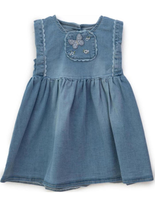 Children's Dress Sleeveless Denim Blue
