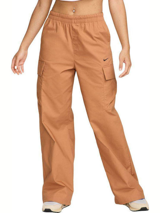Fv7643-224 Nike Nsw Essential Woven Mid-Rise Cargo Pant Flax Color