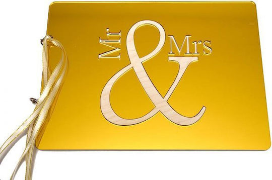 Ευχολόγιο Γάμου Plexiglass "mr & Mrs" Χρυσό 31εκ X 22,5εκ Epl/921008 Kaliso Kls-epl-921008-xryso