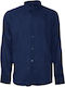 Long-sleeved Linen Shirt Blue