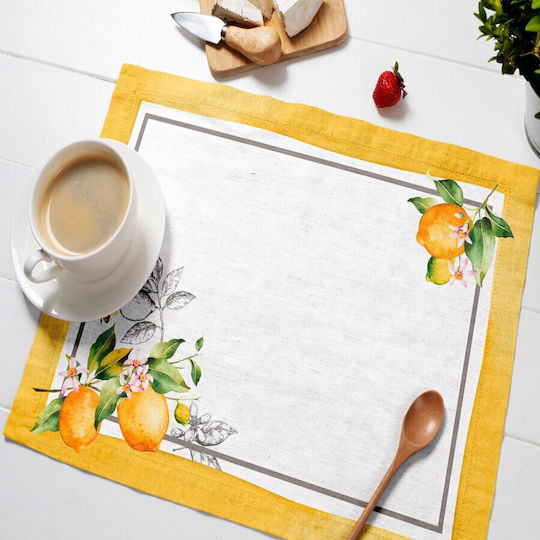 Cotton Club Fabric Placemats Yellow 45x35cm 4pcs