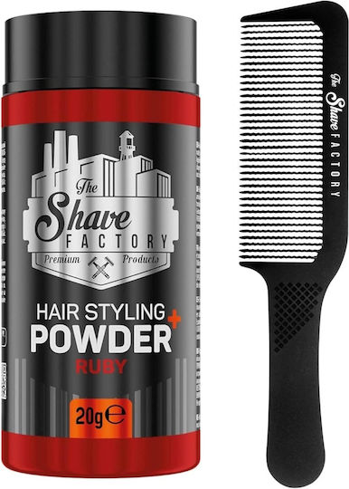 Scented Volumizing Powder Styling 20 G Shave Factory Ruby + Antistatic Professional Plastic Comb 045