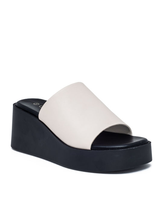 Damenplattformen Beige